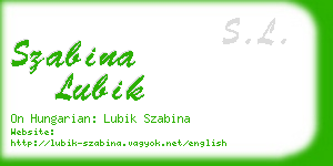 szabina lubik business card